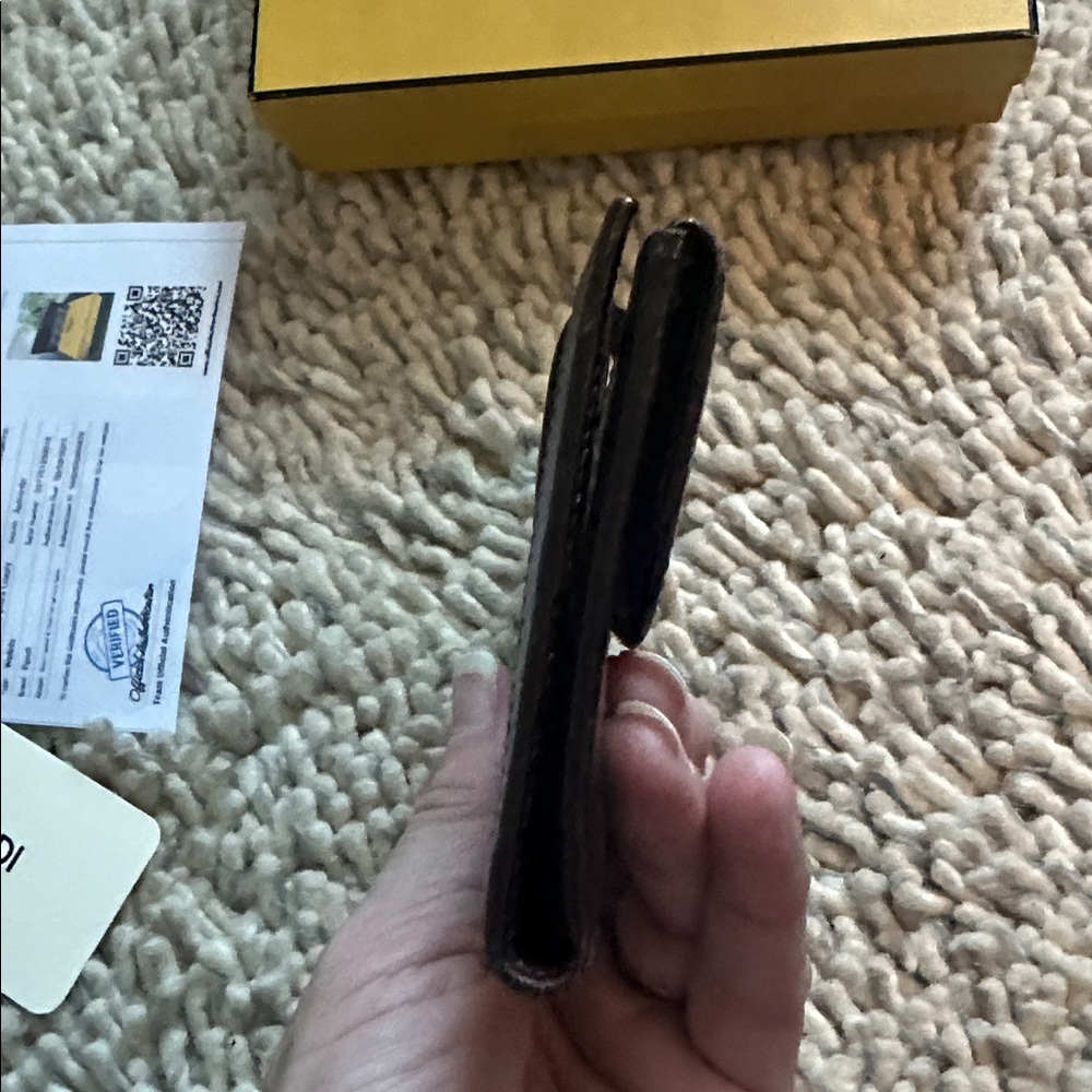 FENDI Black/Brown FF Zucca Logo wallet leather trim w/COA and box - Picture 5 of 6